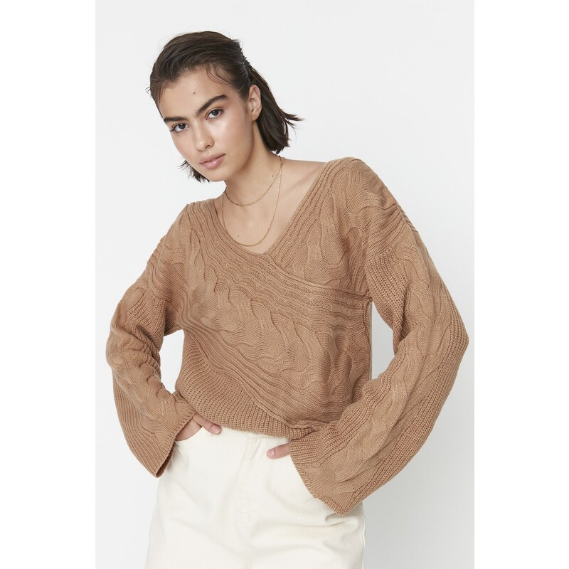 Trendyol velbloudí límec Detailní pletený svetr