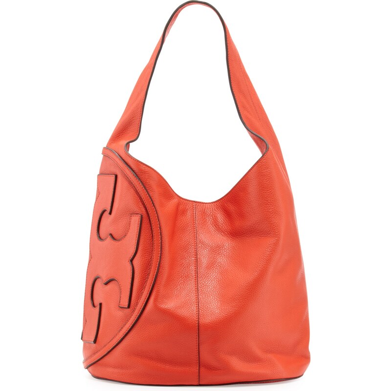 Tory Burch All T Pebbled Leather Hobo Bag