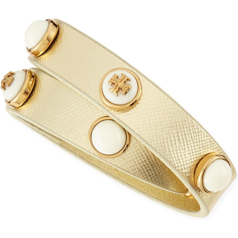 Tory Burch Melodie Double-Wrap Leather Bracelet
