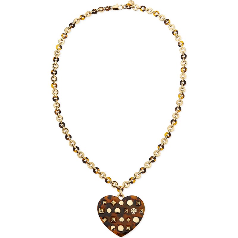 Tory Burch Adeline Tortoise-Heart Pendant Necklace