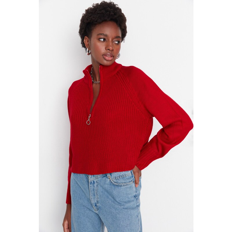 Trendyol Red High Neck Knitwear Sweater