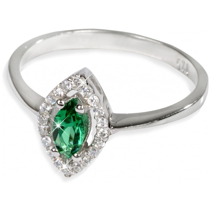 Pattic Stříbrný prsten se zeleným krystalem ITS3323001S1Z 55 mm AKCE
