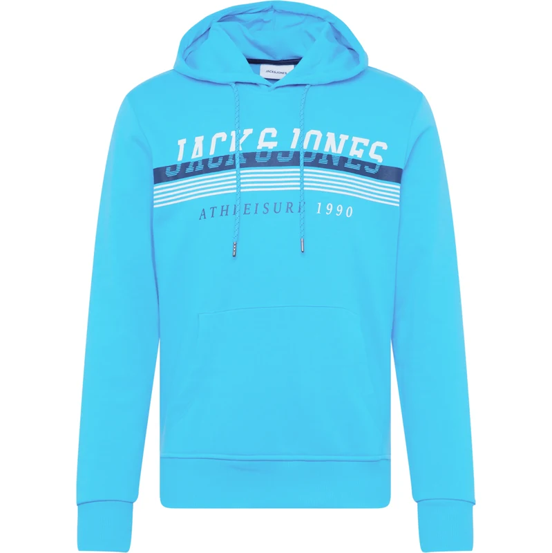 JACK & JONES Mikina Iron marine modrá / azurová / bílá
