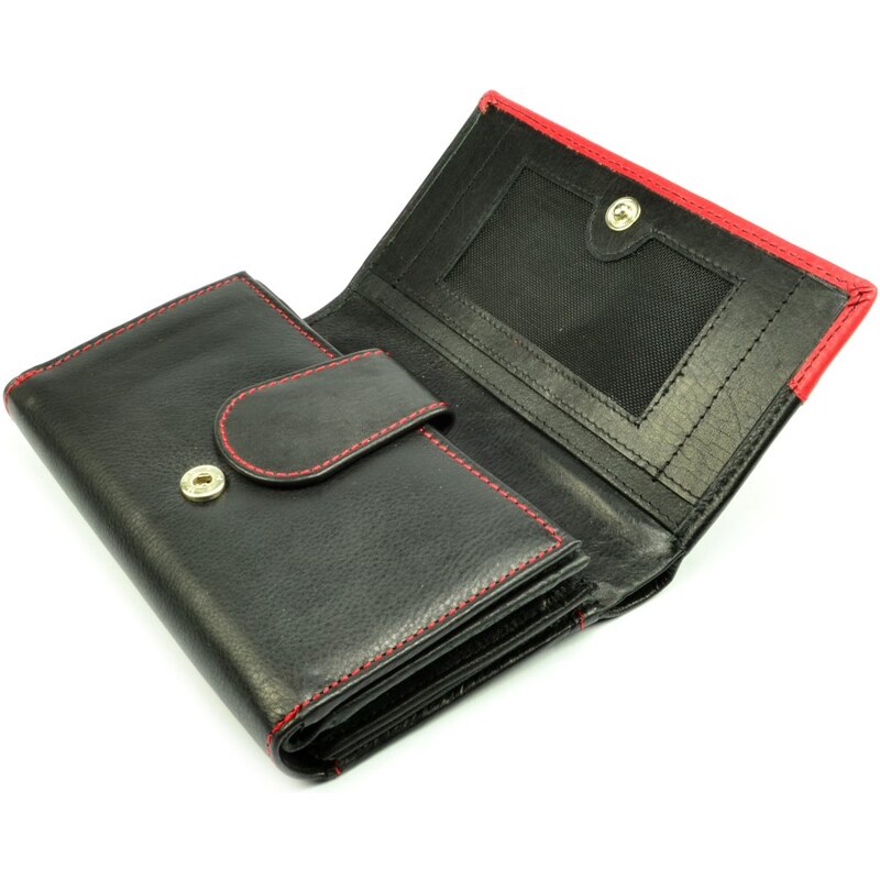 Dariya bags Černá dámská kožená peněženka s pruhem