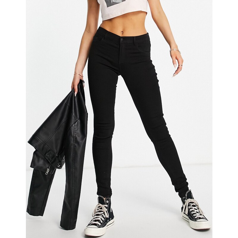 ONLY Rain mid waist skinny jean in black 89661679