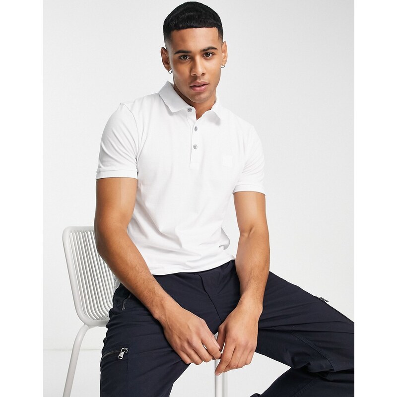 BOSS Orange Passenger polo top in white