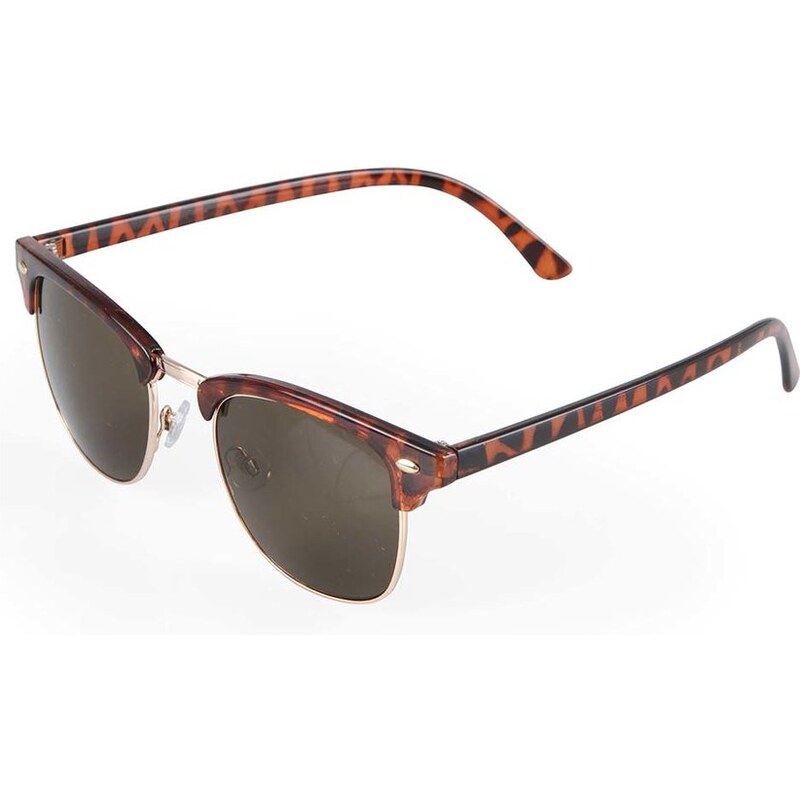 Hnědé leopardí sluneční brýle Vero Moda Leather Brown