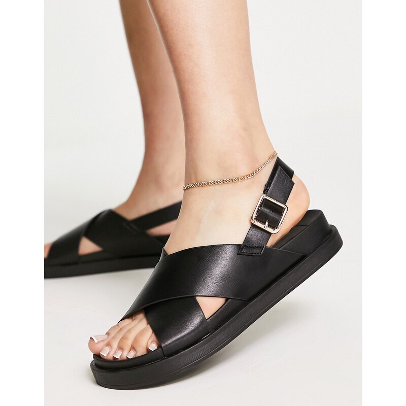 ONLY cross front sandals in black