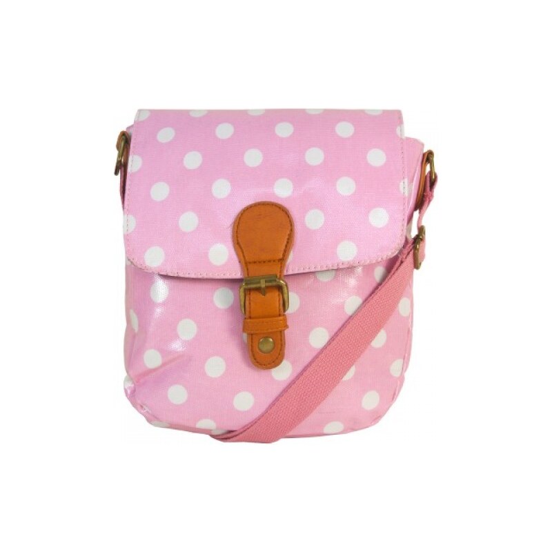 Pink Fashion Menší kabelka růžová s puntíkem