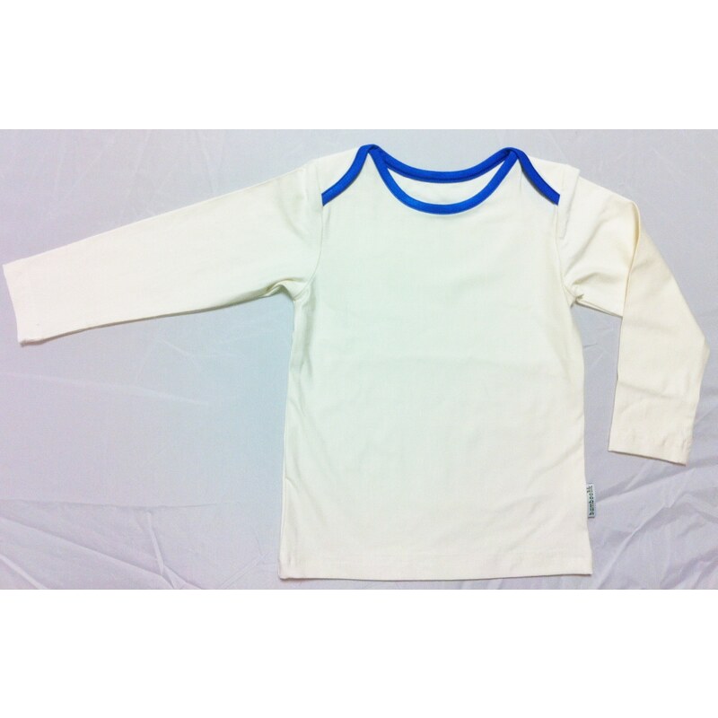 Bambusové tričko - dětské bambusové tričko (bílá s modrou)