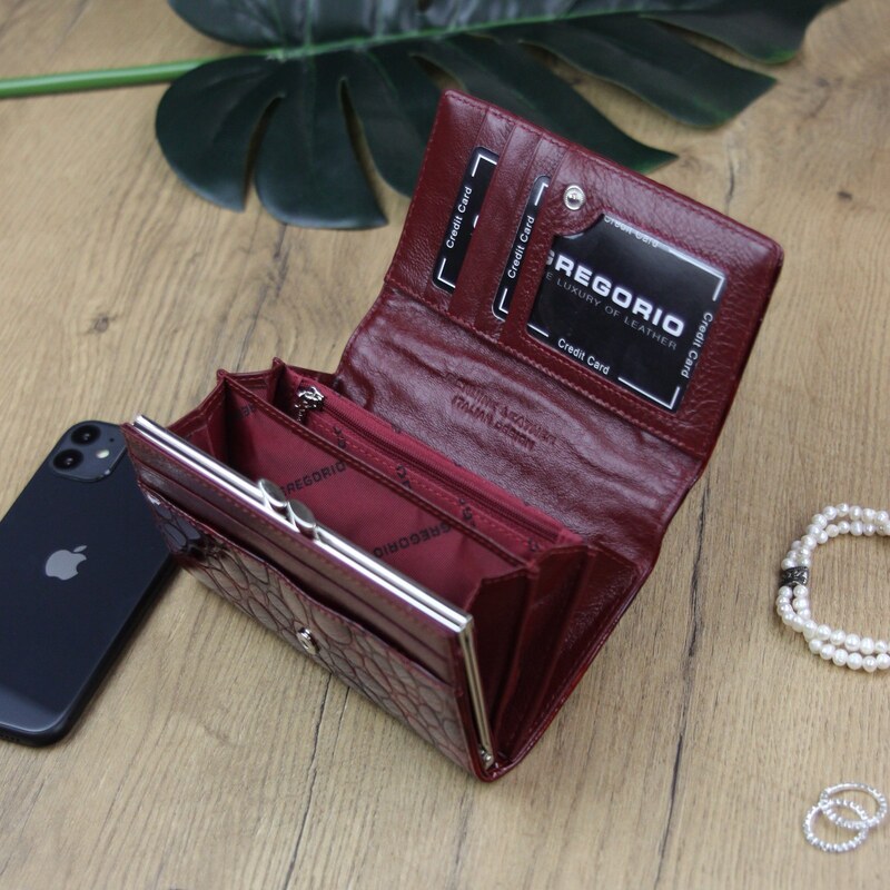 Dámská kožená peněženka Gregorio FZ-101 červená