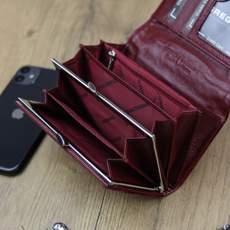 Dámská kožená peněženka Gregorio FZ-101 červená