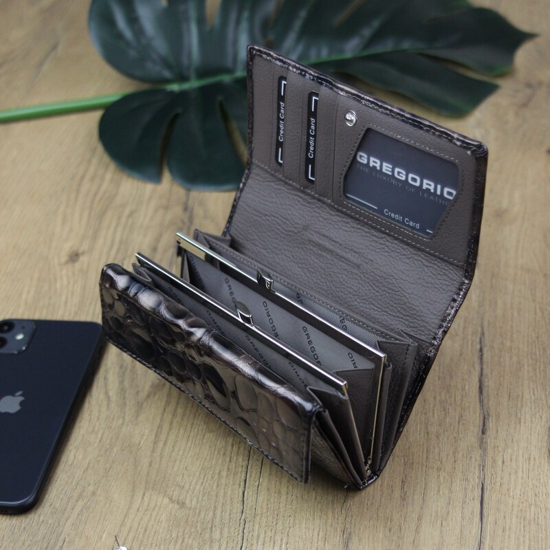Dámská kožená peněženka Gregorio FZ-107 šedá