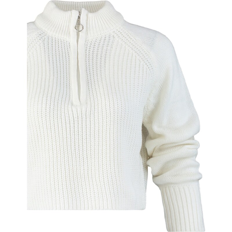 Trendyol Ecru High Neck Knitwear Sweater