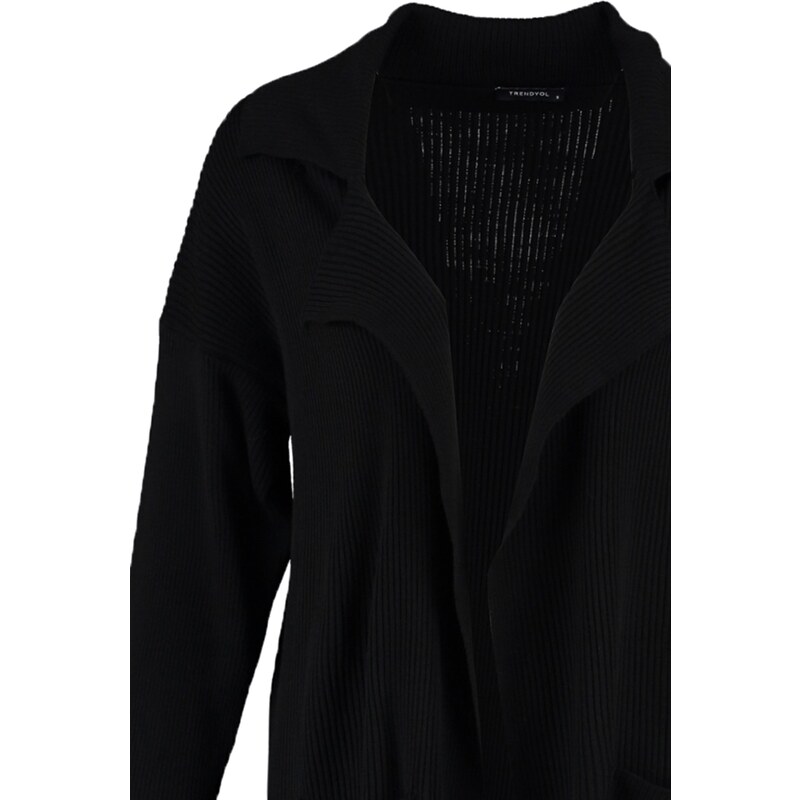 Trendyol Black Pocket Detailed Knitwear Cardigan