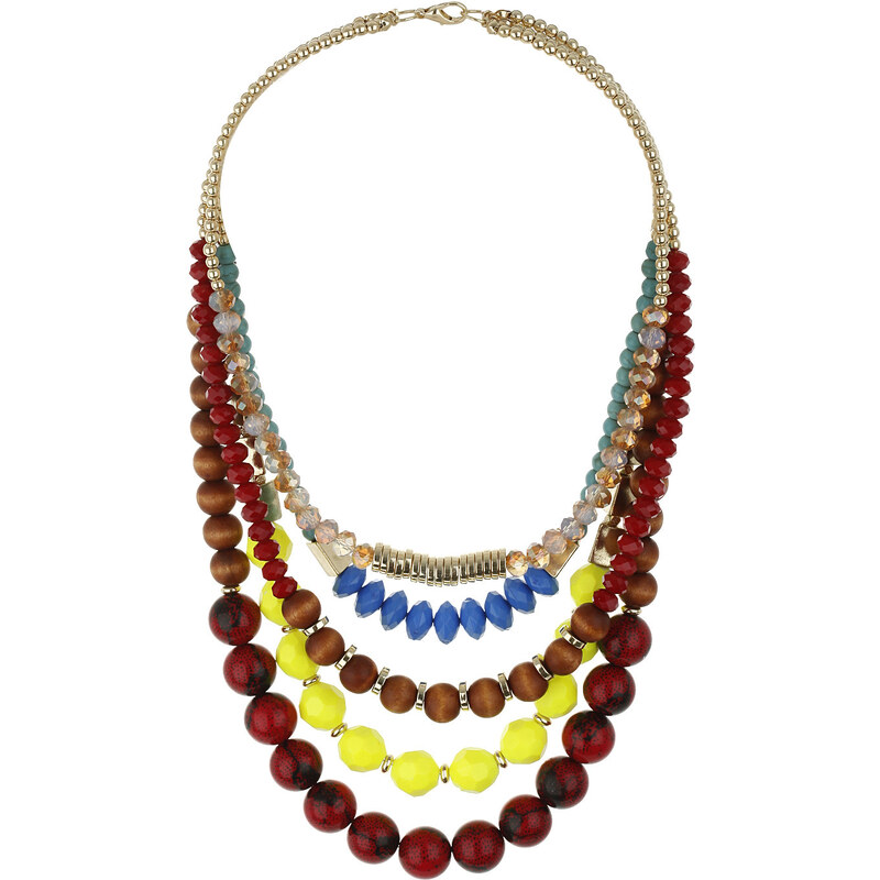 Topshop Beaded Multi-Row Necklace