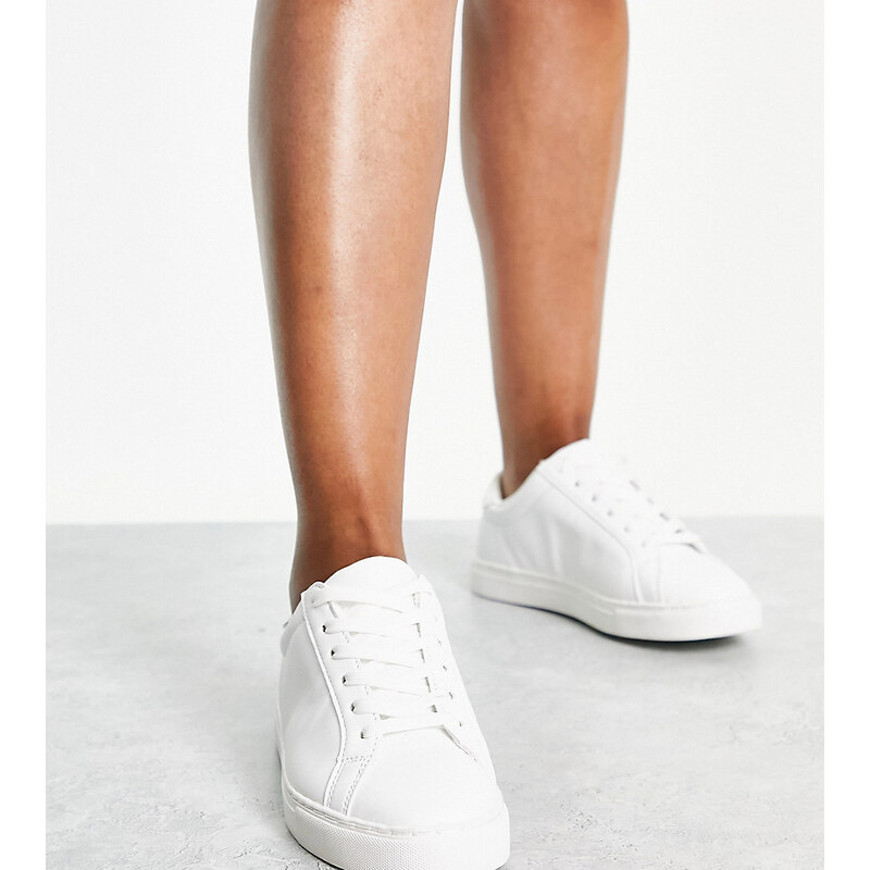 ASOS DESIGN Wide Fit Drama trainers in white
