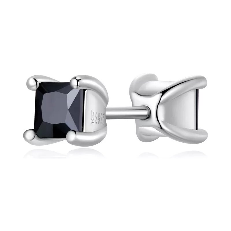 Lindas Jewelry Stříbrná náušnice na jedno ucho Black Square Ag 925 72311304