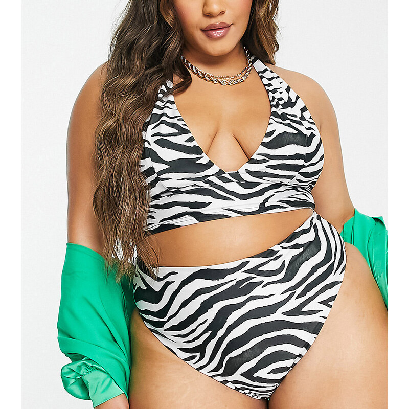 ASOS Curve ASOS DESIGN Curve mix and match high leg high waist bikini 100039599