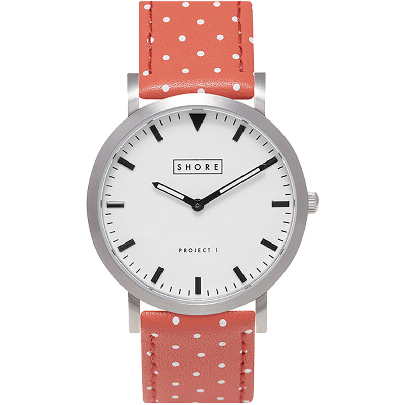 Topshop **Shore Projects Poole Polka Red Strap Watch