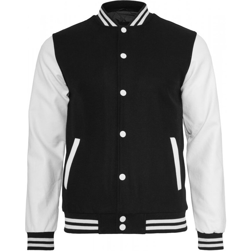 Pánská bunda Urban Classics Oldschool College Jacket - černá, bílá