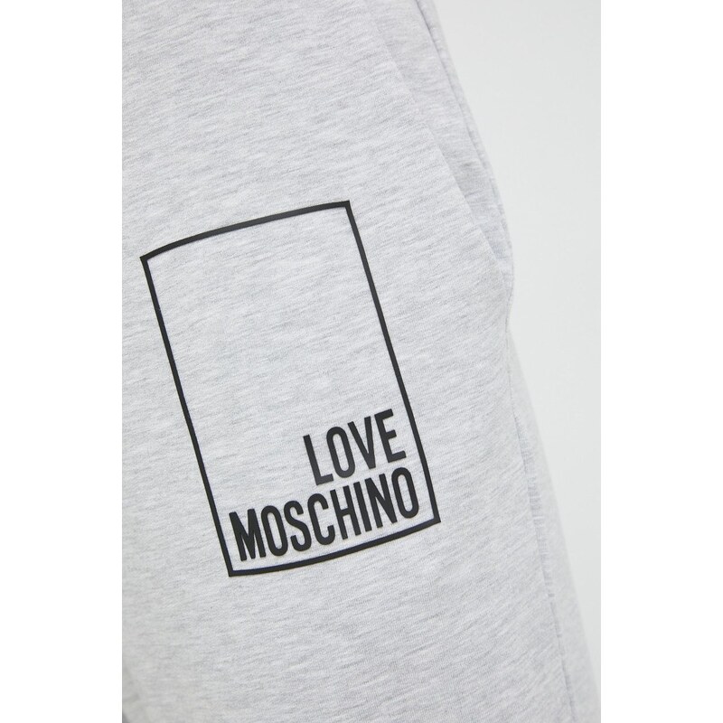 Tepláky Love Moschino dámské, šedá barva, s potiskem