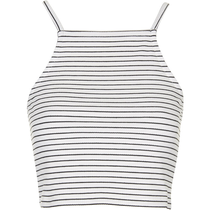 Topshop PETITE Striped Crop Top