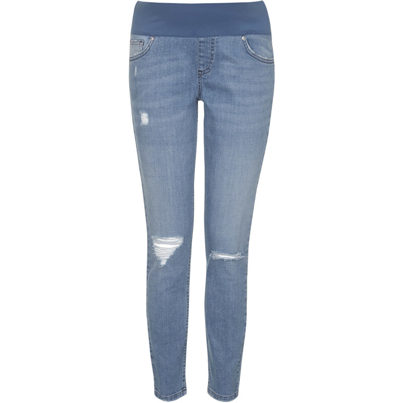 Topshop MATERNITY MOTO Bleach Authentic Ripped Skinny Jeans
