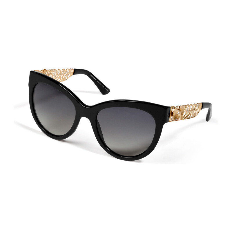 Dolce & Gabbana Cat-Eye Sunglasses with Gilded Detailing