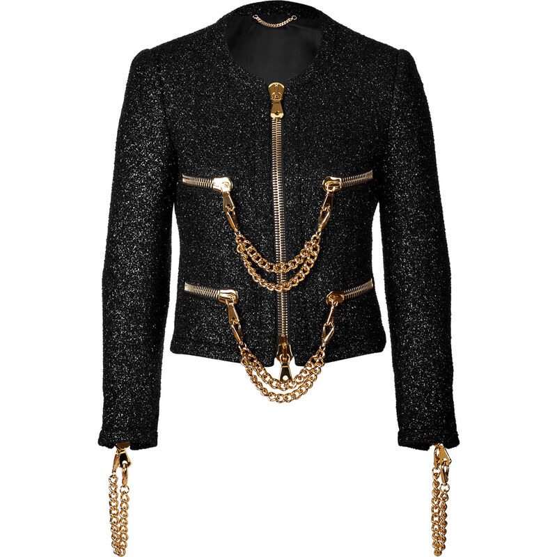 Moschino Boucle Jacket with Chainlink Trim