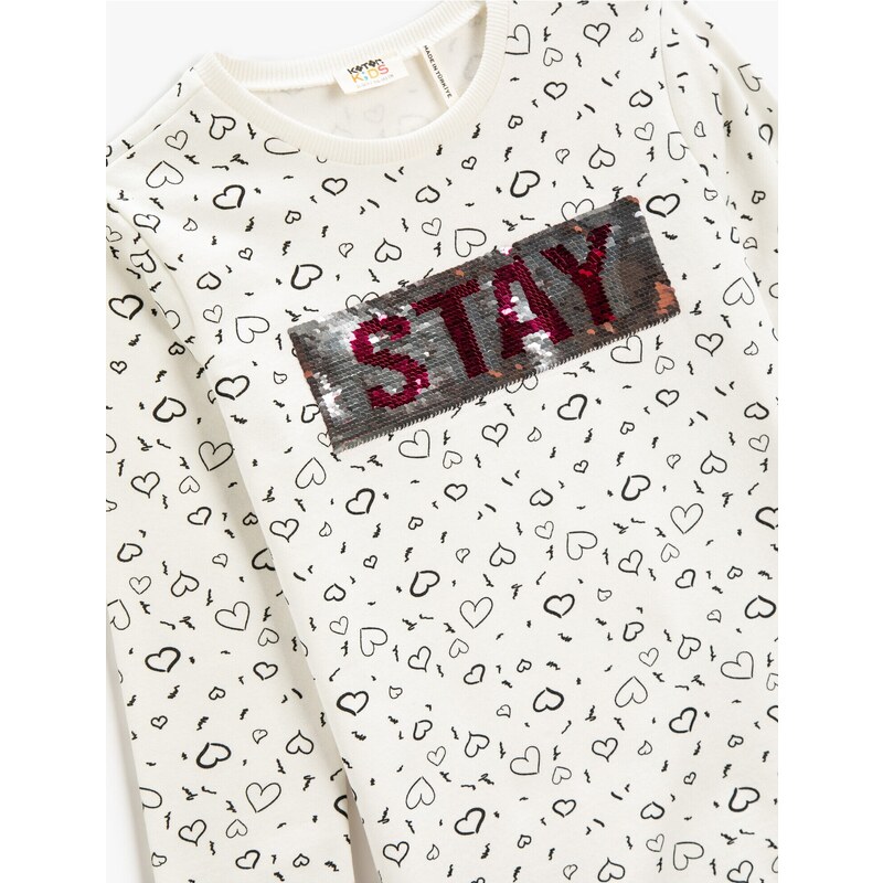 Koton Long Sleeve Sweatshirt Printed Crew Neck Cotton