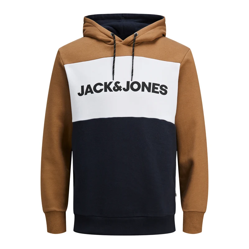 JACK & JONES Mikina námořnická modř / šedý melír / jedle / bílá