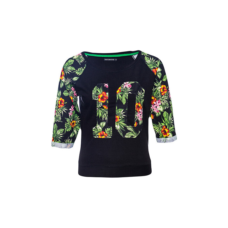 Terranova Sweatshirt with flowers and numbers