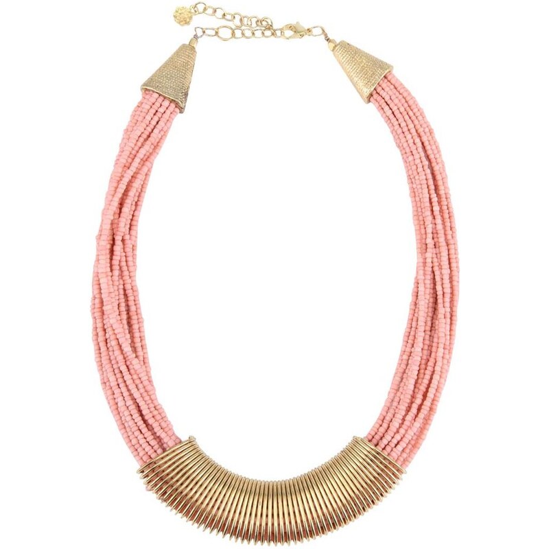 Růžový korálkový náhrdelník s pružinkou Pieces Jydiah