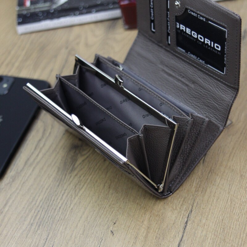 Dámská kožená peněženka Gregorio LN-101 šedá