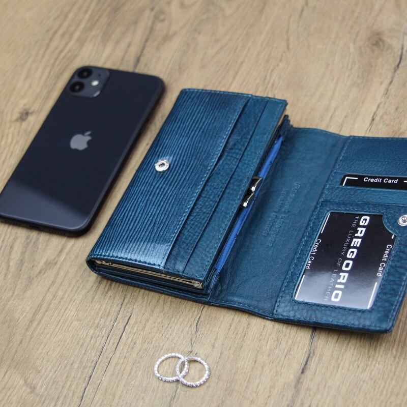 Dámská kožená peněženka Gregorio LN-101 modrá