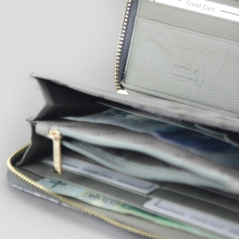 Dámská kožená peněženka Patrizia SN-119 RFID šedá / oranžová