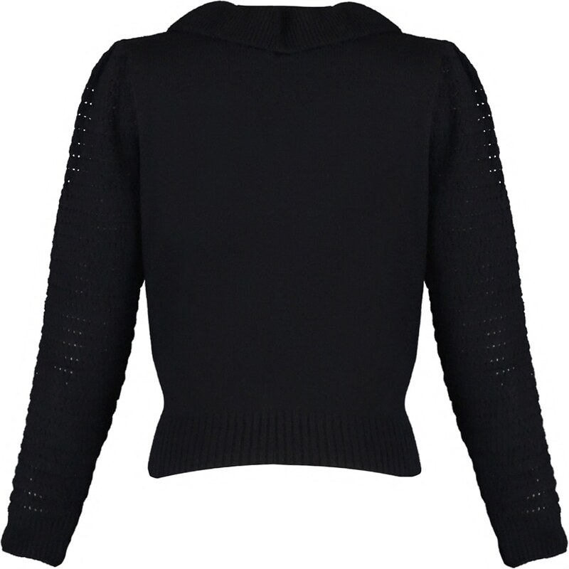 Trendyol Black Collar Detailed Knitwear Sweater