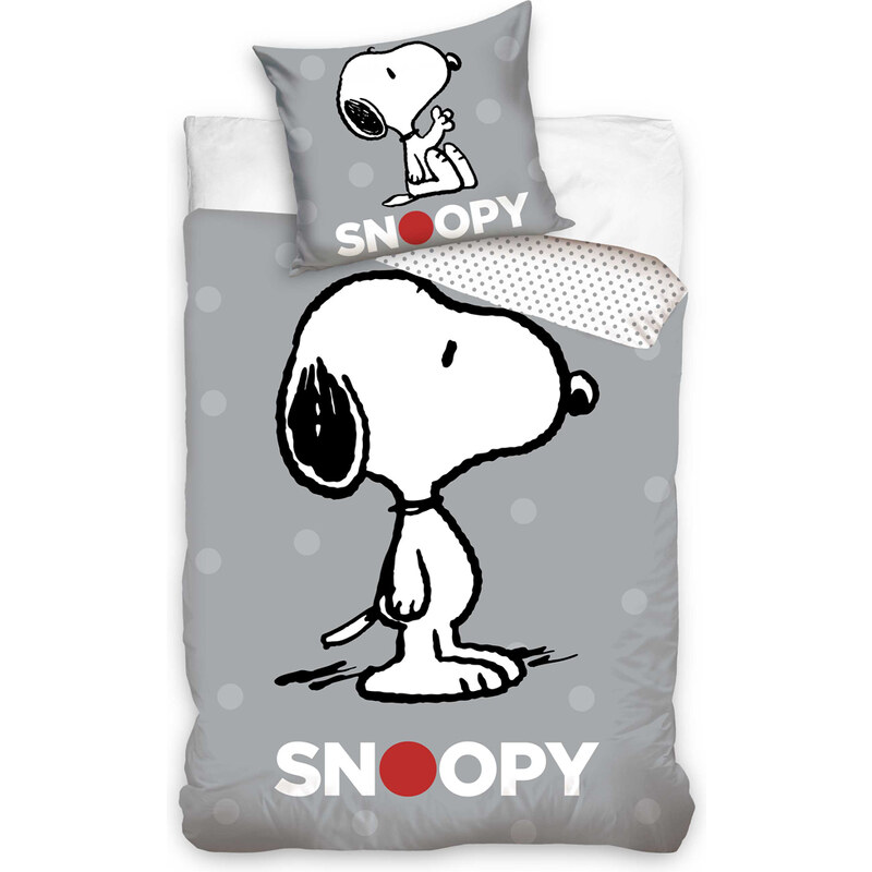 Carbotex Dětské povlečení Snoopy Grey