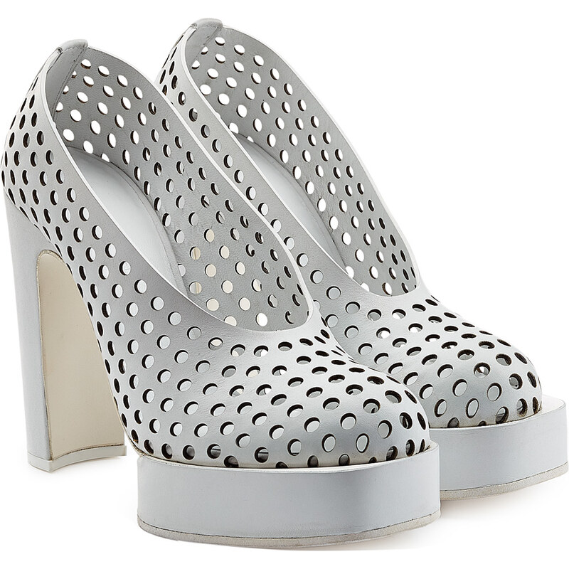 Jil Sander Perforated Leather Platform Pumps