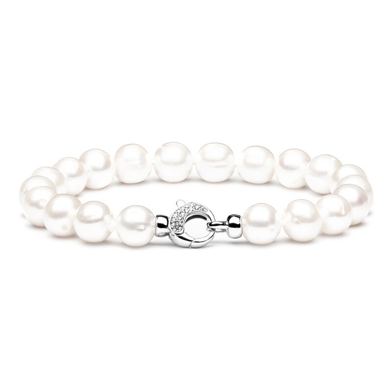 Gaura Pearls Luxusní perlový náramek Ricarda - sladkovodní perla, stříbro 925/1000