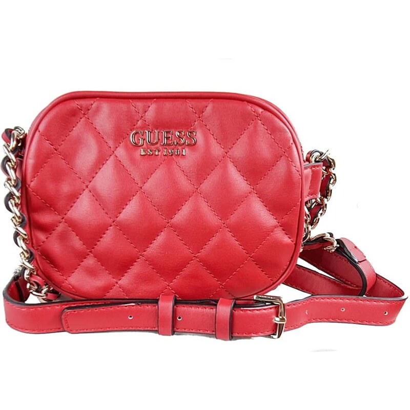 Červená crossbody kabelka Guess - GLAMI.cz