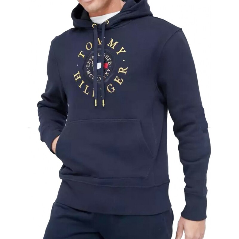 Pánská modrá mikina s kapucí Tommy Hilfiger