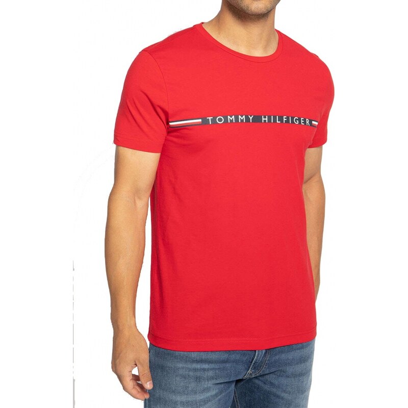 Pánské červené triko Tommy Hilfiger- slim fit