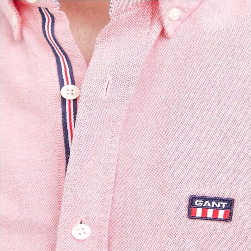 Pánská světle růžová košile s dlouhým rukávem GANT