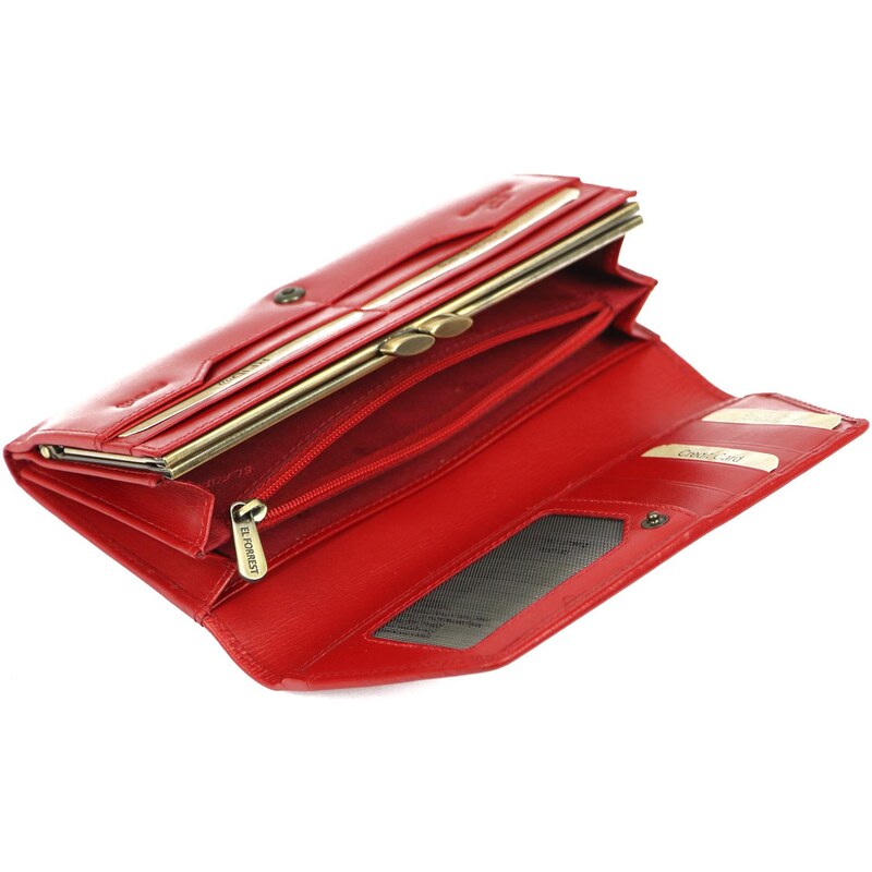 Dámská kožená peněženka El Forrest 812-47 RFID červená