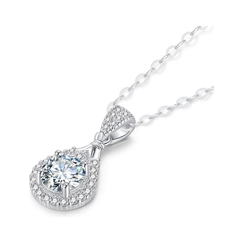 OLIVIE Stříbrný náhrdelník 1ct 6,5mm MOISSANITE 6094