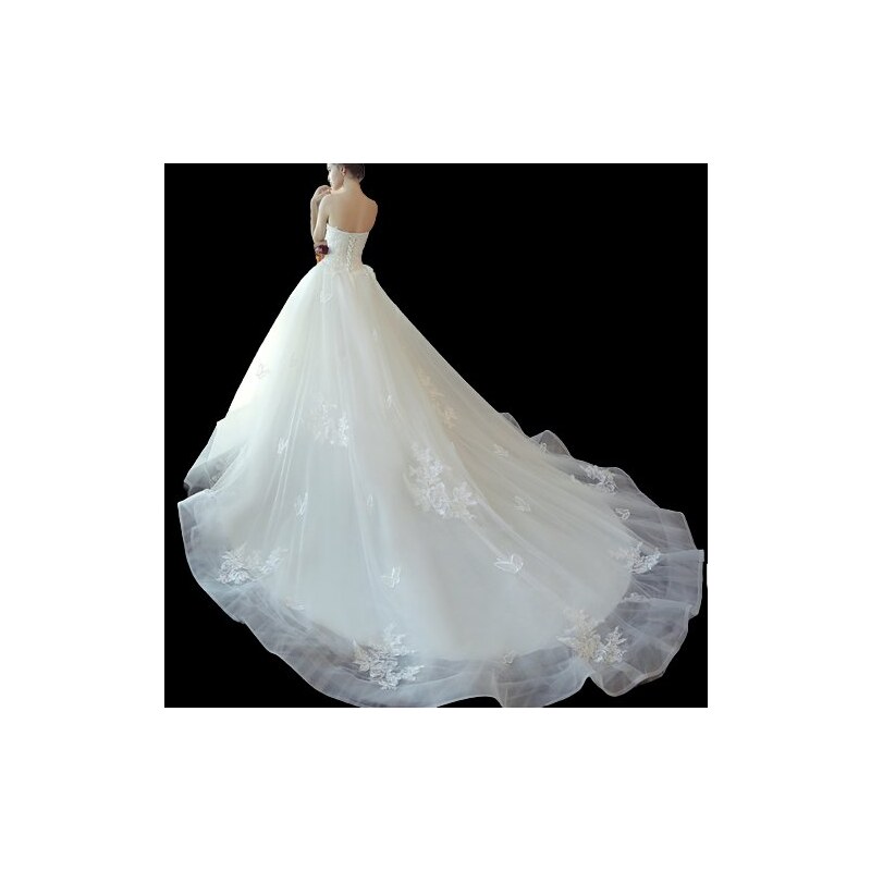 Donna Bridal nádherné svatební šaty s motýlky a krajkou na sukni s vlečkou  + SPODNICE ZDARMA - GLAMI.cz
