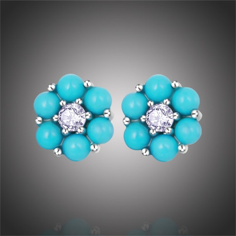 GRACE Silver Jewellery Stříbrné náušnice s tyrkysovým magnezitem 72425364