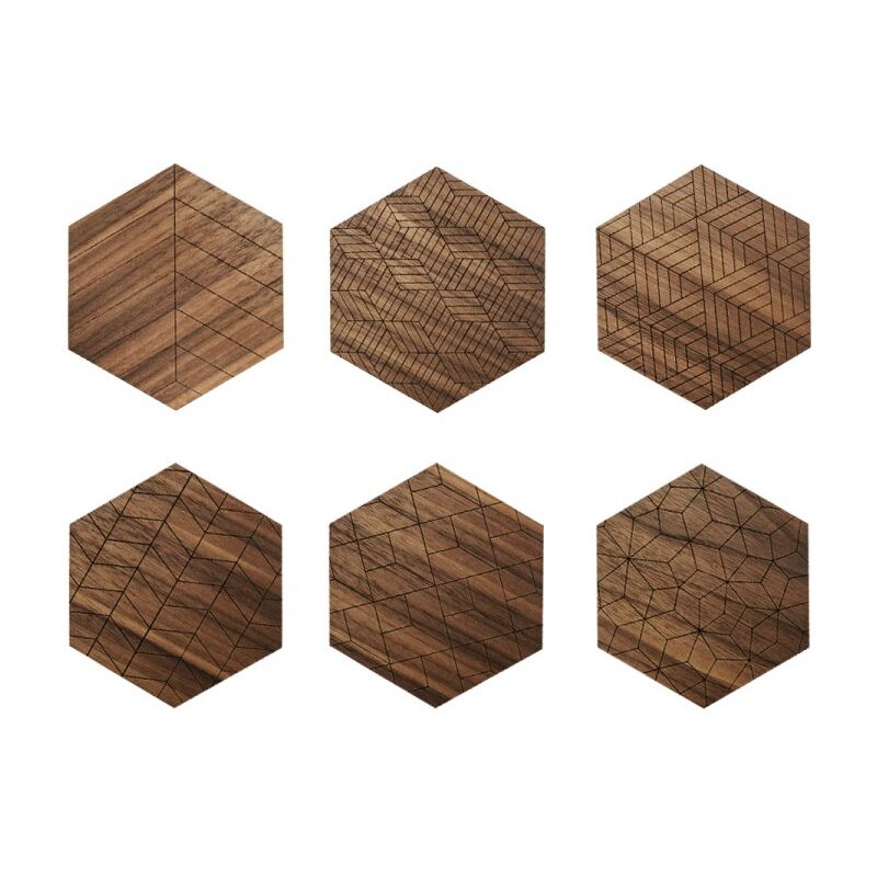 BeWooden Podložky pod nápoje Apis Coasters ze dřeva